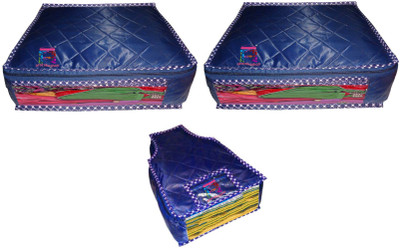 

Atorakushon At 2+1 Blue Parachute Combo of 2 PC Saree Cover 1 PC Blouse Cover Wedding Gift, wardrobe orgniser\Regular Clothes Bag Vanity pouch(Blue) At 2+1 Blue(Blue)