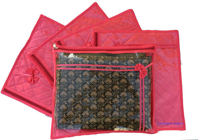 Indi Bargain Solid Quilted wedding single saree cover(Reddish)