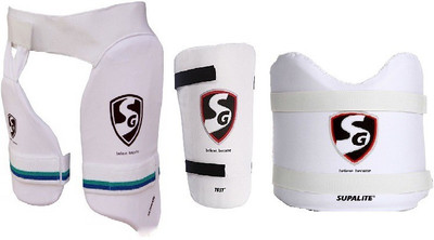 

SG Combo of Three, One 'Combo Ultimate' Thigh Guard, One 'Test' Elbow Guard and One 'Supalite' Chest Guard- Cricket Guard Combo(Multicolor