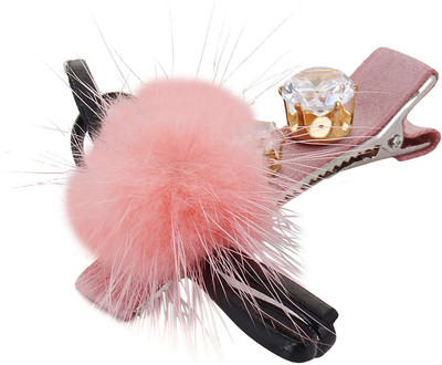 

Fayon Chunky Fashion Peach Beanie Twin Crystal Hair Clip(Pink)