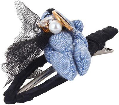 

Fayon Party Style Diva Blue Teddy Black Hair Clip(Blue)