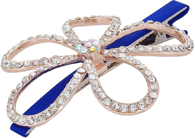 

Fayon Chic Stylish Rhinestone Flower Blue Hair Clip(Blue)