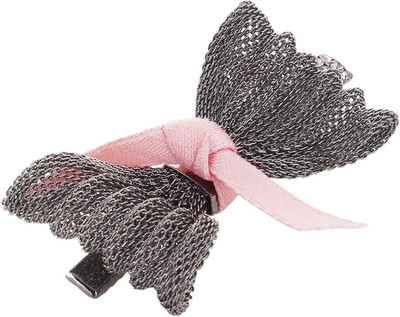 

Fayon Contemporary Statement Grey Butterfly Peach Bow Hair Clip(Grey)