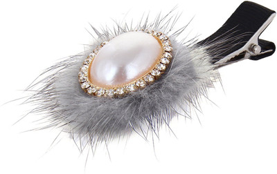 

Fayon Fashion Statement Grey Beanie With Pearl Vintage Hair Clip(Grey)