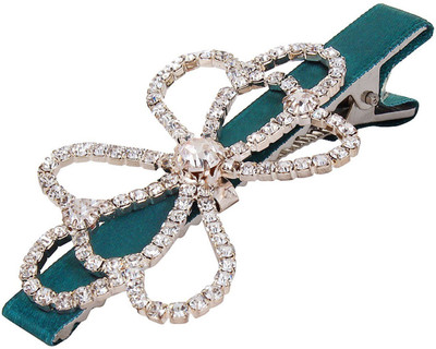 

Fayon Party Style Diva Green Clip Crystal Butterfly Style Hair Clip(Green)