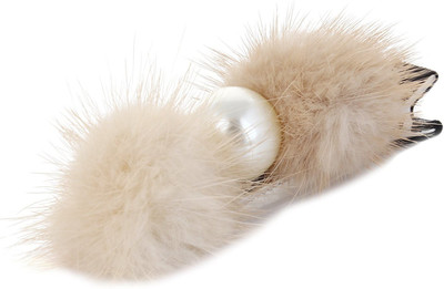 Fayon Weekend Party White Beautiful Pearl Brown Hair Clip(Brown)