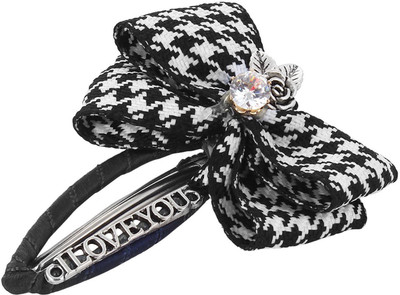 

Fayon Daily Casual Grey Rose Black Bow Hair Clip(Black)