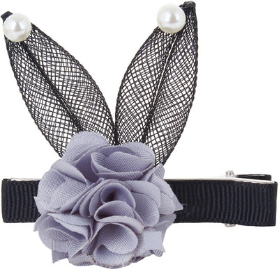 

Fayon Contemporary Statement Grey Rose Flower Black Hair Clip(Grey)