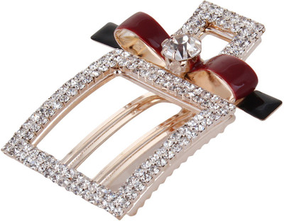 

Fayon Contemporary Statement Red Stylish Bow Multi Rhinestone Hair Clip(Red)