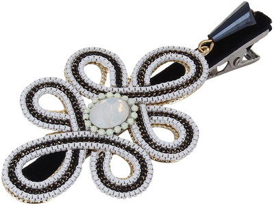 

Fayon Fabulous Fashion White Criss Cross Flower Hair Clip(White)
