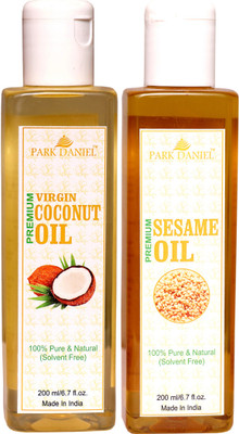 

Park Daniel Premium Virgin Coconut oil and Virgin Sesame Oil Combo pack of 2 bottles of 200 ml(400 ml) Hair Oil(400 ml)