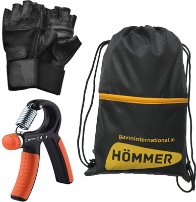 

HOMMER FITNESS HAND GRIP, SYNTHETIC GYM GLOVES, GYM BAG Gym & Fitness Kit