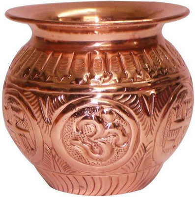 

Craft Art India Copper Lota/kalash/Pitcher/Drink ware Utensils, Ayurvedic Treatment Healing with Embossed Om Swastik {CAI-HD-0420/Size(Inch):4x4x4} Copper Kalash(Height: 4 inch, Brown)
