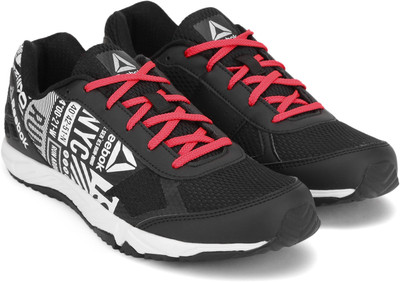 

REEBOK Boys Lace Running Shoes(Black, Black/glow red/met silver