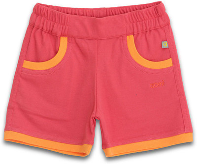 

Aomi Short For Girls Casual Solid Cotton(Orange, Pack of 1