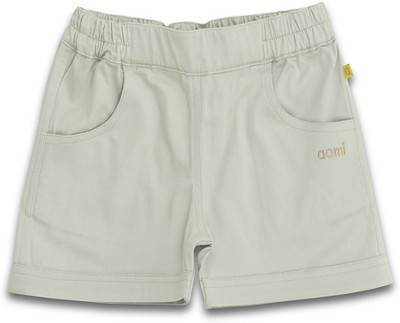 

Aomi Short For Girls Casual Solid Cotton(Beige, Pack of 1