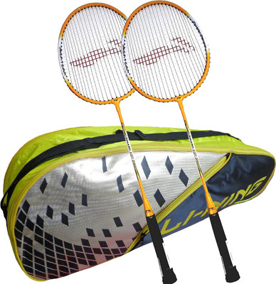 

Li-Ning ABDJ222 Smash XP 710 Combo (ABDJ222 Badminton Kitbag + 710 Badminton Racquet, set of 2) - Yellow Bag Badminton Kit