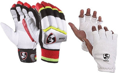 

SG Combo of two, one pair of 'Club' (Traditional) Batting Gloves and one pair of 'Campus' Inner Gloves (Youth) (Color On Availability) Cricket Kit