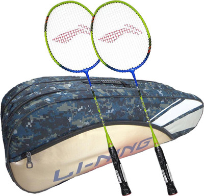 

Li-Ning ABDK122 Smash XP 810 Combo (ABDK122 Badminton Kitbag + 810 Badminton Racquet, set of 2) - Camouflage Blue Bag Badminton Kit