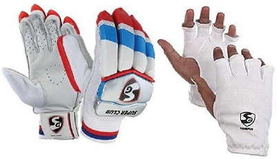 

SG combo Of two ,one Pair of 'Super Club' (Traditional) batting Gloves and one Pair of 'Campus' Inner Gloves (Youth) (Color On Availability)- Cricket Kit