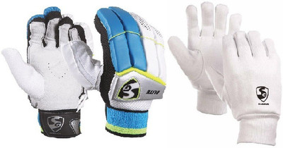 

SG combo of two, one pair of 'Elite' (Lightweight) batting gloves and one pair of 'League' inner gloves (Men's) (Color on availability)- Cricket Kit