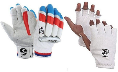 

SG Combo of two, one pair of 'Optipro' (Traditional) Batting Gloves and one pair of 'Campus' Inner Gloves (Youth) (Color On Availability) Cricket Kit