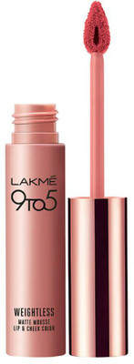 

Lakme 9 to 5 Weightless Matte Mousse Lip and Cheek Color(Candy Floss, 9 g)