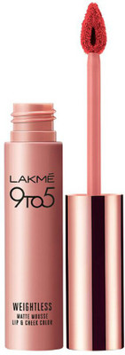 Lakme 9 to 5 Weightless Matte Mousse Lip and Cheek Color(Scarlet Plume, 9 g)
