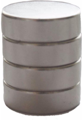 PERFECT MAGNETS 20 mm x 6 mm Disc Multipurpose Office Magnets Pack of 4(Silver)