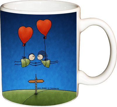 

ShopBuzz Fly Loveer Printed Coffee Ceramic Mug(350 ml), Multicolor