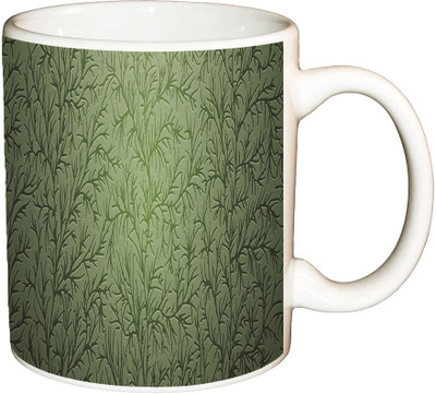 

ShopBuzz Green Roots Printed Coffee Ceramic Mug(350 ml), Multicolor