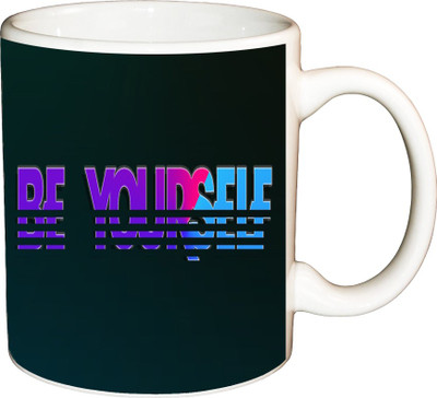 

ShopBuzz Be Yourself Printed Coffee Ceramic Mug(350 ml), Multicolor