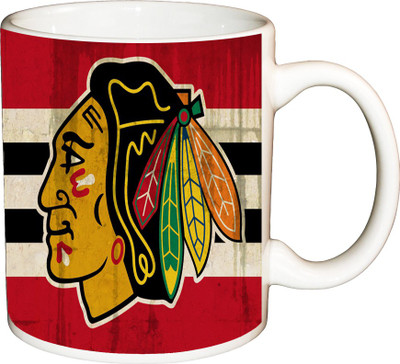 

ShopBuzz BlackHawks Chicago Printed Coffee Ceramic Mug(350 ml), Multicolor
