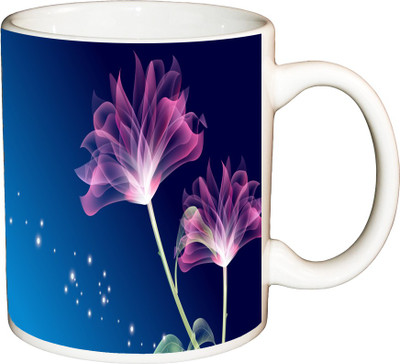 

ShopBuzz Abstract Flower Petals Printed Coffee Ceramic Mug(350 ml), Multicolor