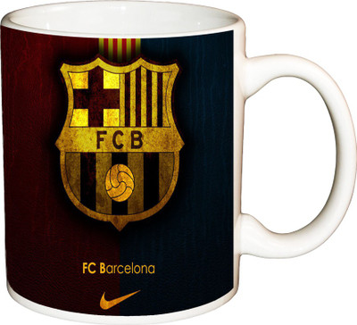 

ShopBuzz FC Barcelona Printed Coffee Ceramic Mug(350 ml), Multicolor