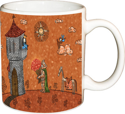 

ShopBuzz King PLace Printed Coffee Ceramic Mug(350 ml), Multicolor