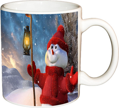 

ShopBuzz New year Christmas Printed Coffee Ceramic Mug(350 ml), Multicolor