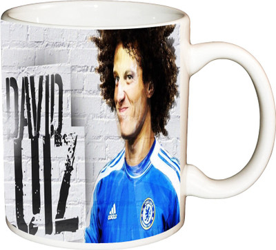 

ShopBuzz David Luiz Printed Coffee Ceramic Mug(350 ml), Multicolor