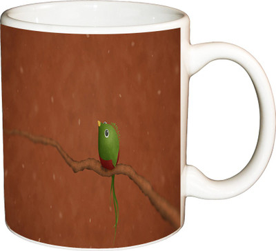 

ShopBuzz Little Quetzel Printed Coffee Ceramic Mug(350 ml), Multicolor