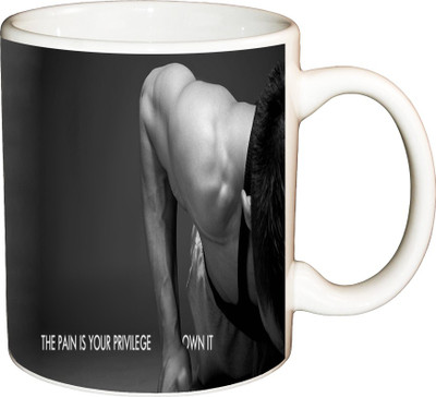 

ShopBuzz The Pain Is your Printed Coffee Ceramic Mug(350 ml), Multicolor