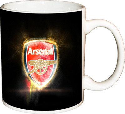

ShopBuzz Arsenal Style Printed Coffee Ceramic Mug(350 ml), Multicolor