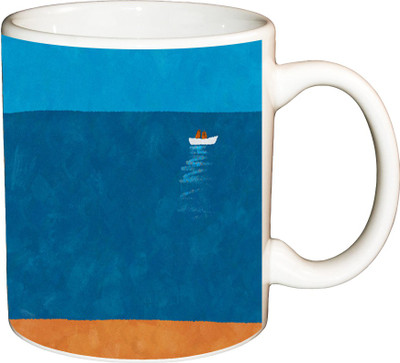 

ShopBuzz Boat Printed Coffee Ceramic Mug(350 ml), Multicolor