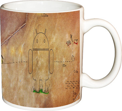 

ShopBuzz Android Paper Sun Printed Coffee Ceramic Mug(350 ml), Multicolor
