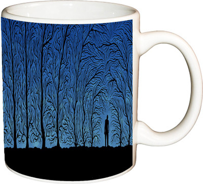 

ShopBuzz Tree People Printed Coffee Ceramic Mug(350 ml), Multicolor