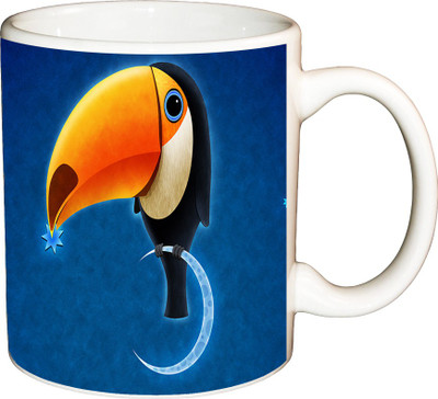 

ShopBuzz Taucon Printed Coffee Ceramic Mug(350 ml), Multicolor