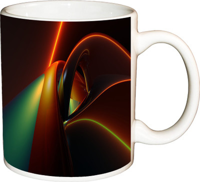 

ShopBuzz Abstract Spot Light Printed Coffee Ceramic Mug(350 ml), Multicolor
