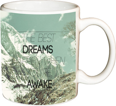 

ShopBuzz The Best Dream Printed Coffee Ceramic Mug(350 ml), Multicolor