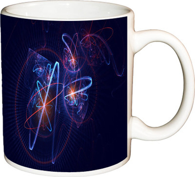 

ShopBuzz Abstract Plexux Printed Coffee Ceramic Mug(350 ml), Multicolor