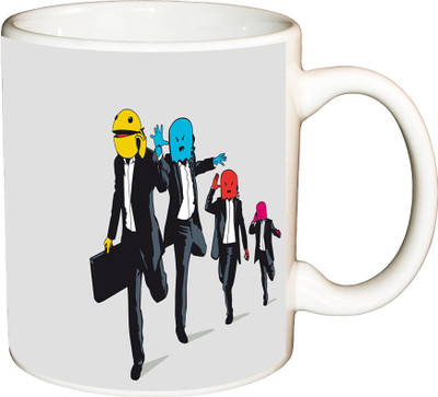

ShopBuzz Vector Pac Man Printed Coffee Ceramic Mug(350 ml), Multicolor