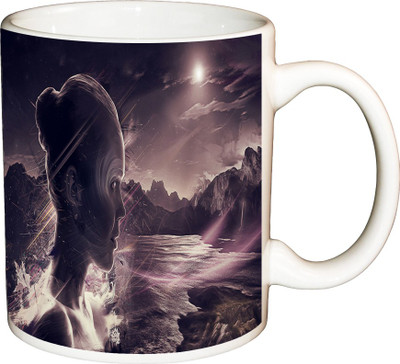 

ShopBuzz Abstract Surrrealism Printed Coffee Ceramic Mug(350 ml), Multicolor